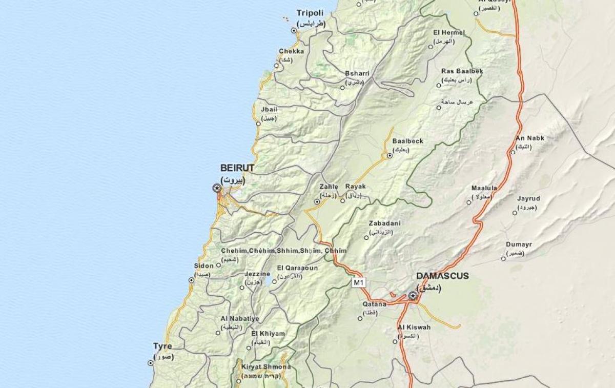 kaart van gps-kaart Libanon