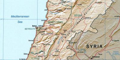 Kaart van Libanon geografie