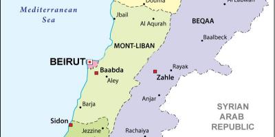 Kaart van Libanon politieke