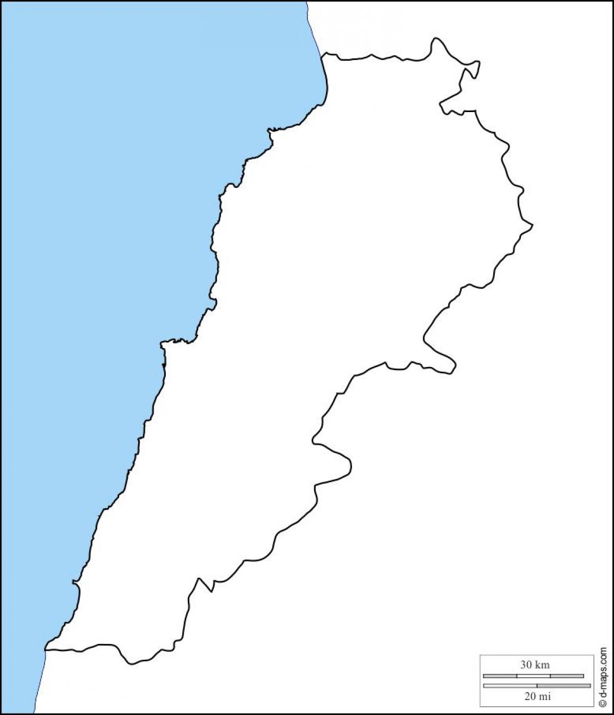 blanco kaart van Libanon